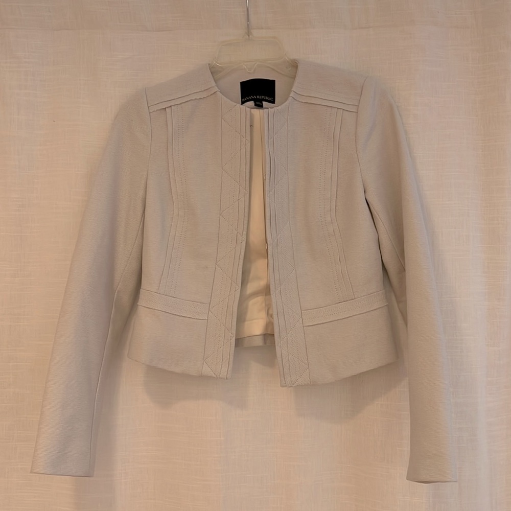 Banana Republic Cream Crop Jacket/Blazer